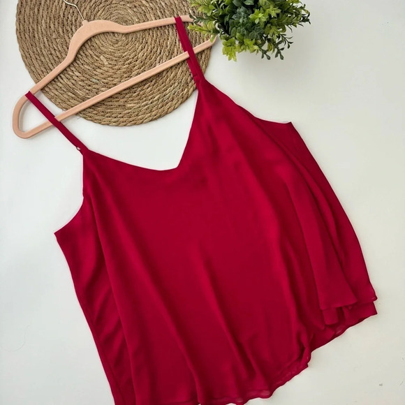 Torrid Sophie Sunwashed Raspberry Chiffon Double Layer Cami Size 3 - Picture 4 of 11